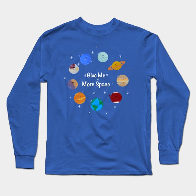 Give Me More Space Solar System Long Sleeve T-Shirt by Coconut Moe Illustrations